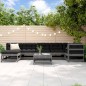 vidaXL 8-tlg. Garten-Lounge-Set Grau Massivholz Kiefer vidaXL 8-tlg. Garten-Lounge-Set Grau Massivholz Kiefer