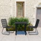 3-tlg. Garten-Essgruppe Poly Rattan und Glas 3-tlg. Garten-Essgruppe Poly Rattan und Glas