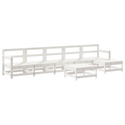 vidaXL 7-tlg. Garten-Lounge-Set Weiß Massivholz Kiefer