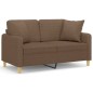 vidaXL 2-Sitzer-Sofa mit Zierkissen Braun 120 cm Stoff vidaXL 2-Sitzer-Sofa mit Zierkissen Braun 120 cm Stoff