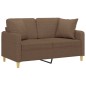 vidaXL 2-Sitzer-Sofa mit Zierkissen Braun 120 cm Stoff vidaXL 2-Sitzer-Sofa mit Zierkissen Braun 120 cm Stoff