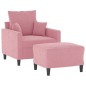 vidaXL Sessel mit Hocker Rosa 60 cm Samt vidaXL Sessel mit Hocker Rosa 60 cm Samt