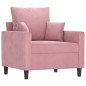 vidaXL Sessel mit Hocker Rosa 60 cm Samt vidaXL Sessel mit Hocker Rosa 60 cm Samt