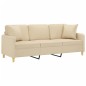 vidaXL 3-Sitzer-Sofa mit Zierkissen Creme 180 cm Stoff vidaXL 3-Sitzer-Sofa mit Zierkissen Creme 180 cm Stoff