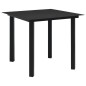 3-tlg. Garten-Essgruppe Poly Rattan und Glas 3-tlg. Garten-Essgruppe Poly Rattan und Glas
