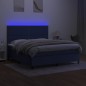 vidaXL Boxspringbett mit Matratze & LED Blau 160x200 cm Stoff vidaXL Boxspringbett mit Matratze & LED Blau 160x200 cm Stoff