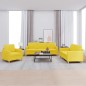vidaXL 3-tlg. Sofagarnitur mit Kissen Hellgelb Stoff vidaXL 3-tlg. Sofagarnitur mit Kissen Hellgelb Stoff