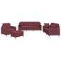 vidaXL 4-tlg. Sofagarnitur mit Kissen Weinrot Stoff vidaXL 4-tlg. Sofagarnitur mit Kissen Weinrot Stoff