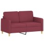 vidaXL 4-tlg. Sofagarnitur mit Kissen Weinrot Stoff vidaXL 4-tlg. Sofagarnitur mit Kissen Weinrot Stoff