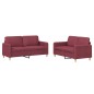 vidaXL 2-tlg. Sofagarnitur mit Kissen Weinrot Stoff vidaXL 2-tlg. Sofagarnitur mit Kissen Weinrot Stoff