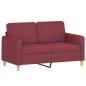 vidaXL 2-tlg. Sofagarnitur mit Kissen Weinrot Stoff vidaXL 2-tlg. Sofagarnitur mit Kissen Weinrot Stoff