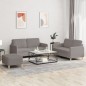 vidaXL 3-tlg. Sofagarnitur mit Kissen Taupe Stoff vidaXL 3-tlg. Sofagarnitur mit Kissen Taupe Stoff