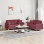 vidaXL 2-tlg. Sofagarnitur mit Kissen Weinrot Stoff vidaXL 2-tlg. Sofagarnitur mit Kissen Weinrot Stoff