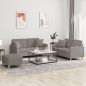 vidaXL 3-tlg. Sofagarnitur mit Kissen Taupe Stoff vidaXL 3-tlg. Sofagarnitur mit Kissen Taupe Stoff
