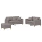 vidaXL 3-tlg. Sofagarnitur mit Kissen Taupe Stoff vidaXL 3-tlg. Sofagarnitur mit Kissen Taupe Stoff