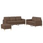 vidaXL 3-tlg. Sofagarnitur mit Kissen Braun Stoff vidaXL 3-tlg. Sofagarnitur mit Kissen Braun Stoff