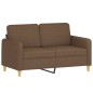 vidaXL 3-tlg. Sofagarnitur mit Kissen Braun Stoff vidaXL 3-tlg. Sofagarnitur mit Kissen Braun Stoff