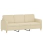 vidaXL 2-tlg. Sofagarnitur mit Kissen Creme Stoff vidaXL 2-tlg. Sofagarnitur mit Kissen Creme Stoff