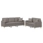 vidaXL 2-tlg. Sofagarnitur mit Kissen Taupe Stoff vidaXL 2-tlg. Sofagarnitur mit Kissen Taupe Stoff