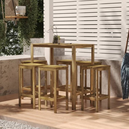 vidaXL 7-tlg. Gartenbar-Set Kiefernholz Imprägniert