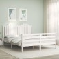 vidaXL Massivholzbett mit Kopfteil Weiß 160x200 cm vidaXL Massivholzbett mit Kopfteil Weiß 160x200 cm