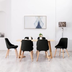 Esszimmerstühle 6 Stk. Schwarz Samt