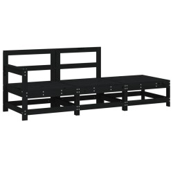 vidaXL 3-tlg. Garten-Lounge-Set Schwarz Massivholz Kiefer