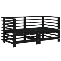 vidaXL Garten-Ecksofas 2 Stk. Schwarz Massivholz Kiefer