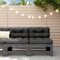 vidaXL Garten-Mittelsofas 2 Stk. Grau Massivholz Kiefer vidaXL Garten-Mittelsofas 2 Stk. Grau Massivholz Kiefer