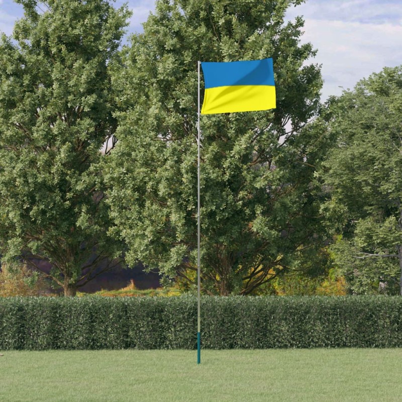 vidaXL Flagge der Ukraine und Mast 5,55 m Aluminium vidaXL Flagge der Ukraine und Mast 5,55 m Aluminium