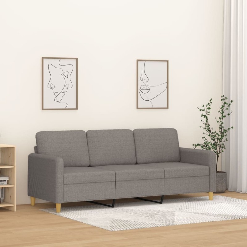 vidaXL 3-Sitzer-Sofa Taupe 180 cm Stoff vidaXL 3-Sitzer-Sofa Taupe 180 cm Stoff