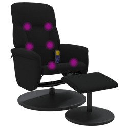 vidaXL Massagesessel mit Fußhocker Schwarz Samt