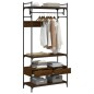 vidaXL Kleiderständer mit Schubladen Braun Eichen-Optik 89x39x184,5 cm vidaXL Kleiderständer mit Schubladen Braun Eichen-Optik 89x39x184,5 cm