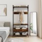 vidaXL Kleiderständer mit Schubladen Räuchereiche 89x39x184,5 cm vidaXL Kleiderständer mit Schubladen Räuchereiche 89x39x184,5 cm