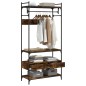vidaXL Kleiderständer mit Schubladen Räuchereiche 89x39x184,5 cm vidaXL Kleiderständer mit Schubladen Räuchereiche 89x39x184,5 cm