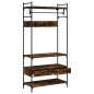 vidaXL Kleiderständer mit Schubladen Räuchereiche 89x39x184,5 cm vidaXL Kleiderständer mit Schubladen Räuchereiche 89x39x184,5 cm