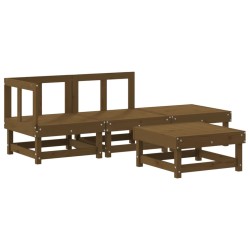 vidaXL 4-tlg. Garten-Lounge-Set Honigbraun Massivholz Kiefer