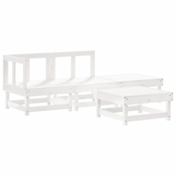 vidaXL 4-tlg. Garten-Lounge-Set Weiß Massivholz Kiefer