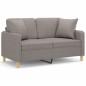vidaXL 2-Sitzer-Sofa mit Zierkissen Taupe 120 cm Stoff vidaXL 2-Sitzer-Sofa mit Zierkissen Taupe 120 cm Stoff