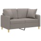 vidaXL 2-Sitzer-Sofa mit Zierkissen Taupe 120 cm Stoff vidaXL 2-Sitzer-Sofa mit Zierkissen Taupe 120 cm Stoff