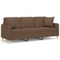 vidaXL 3-Sitzer-Sofa mit Zierkissen Braun 180 cm Stoff vidaXL 3-Sitzer-Sofa mit Zierkissen Braun 180 cm Stoff