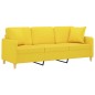 vidaXL 3-Sitzer-Sofa mit Zierkissen Hellgelb 180 cm Stoff vidaXL 3-Sitzer-Sofa mit Zierkissen Hellgelb 180 cm Stoff
