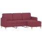 vidaXL 3-Sitzer-Sofa mit Hocker Weinrot 180 cm Stoff vidaXL 3-Sitzer-Sofa mit Hocker Weinrot 180 cm Stoff