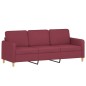 vidaXL 3-Sitzer-Sofa mit Hocker Weinrot 180 cm Stoff vidaXL 3-Sitzer-Sofa mit Hocker Weinrot 180 cm Stoff