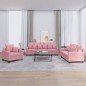 vidaXL 3-tlg. Sofagarnitur mit Kissen Rosa Samt vidaXL 3-tlg. Sofagarnitur mit Kissen Rosa Samt