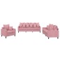 vidaXL 3-tlg. Sofagarnitur mit Kissen Rosa Samt vidaXL 3-tlg. Sofagarnitur mit Kissen Rosa Samt