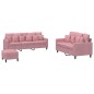vidaXL 3-tlg. Sofagarnitur mit Kissen Rosa Samt vidaXL 3-tlg. Sofagarnitur mit Kissen Rosa Samt
