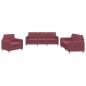 vidaXL 3-tlg. Sofagarnitur mit Kissen Weinrot Stoff vidaXL 3-tlg. Sofagarnitur mit Kissen Weinrot Stoff