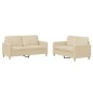 vidaXL 2-tlg. Sofagarnitur mit Kissen Creme Stoff vidaXL 2-tlg. Sofagarnitur mit Kissen Creme Stoff
