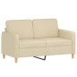 vidaXL 2-tlg. Sofagarnitur mit Kissen Creme Stoff vidaXL 2-tlg. Sofagarnitur mit Kissen Creme Stoff